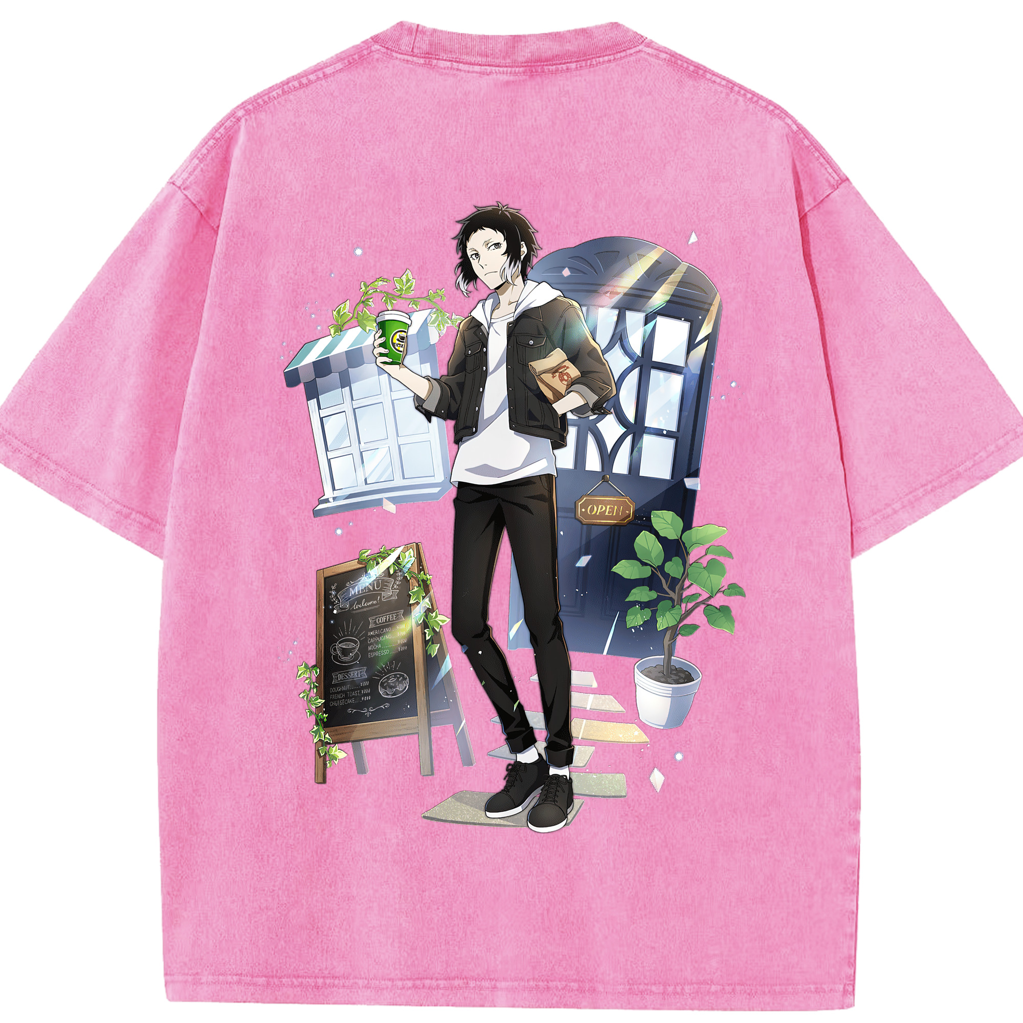 （画像用） 文豪ストレイドッグス Bungo Stray Dogs 綿100% ヴィンテージ風 半袖Tシャツ（背面プリント）